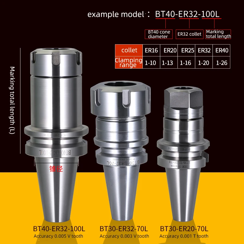 High Quality BT30 BT40 Tool Holder Collet Chuck ER16 ER20 ER25 ER32 ER40 CNC Tool Holder For Machine Milling Holder