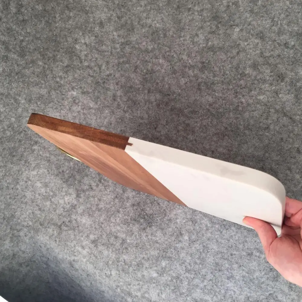 Оптовая продажа, очень популярная Мраморная и деревянная доска с металлической ручкой