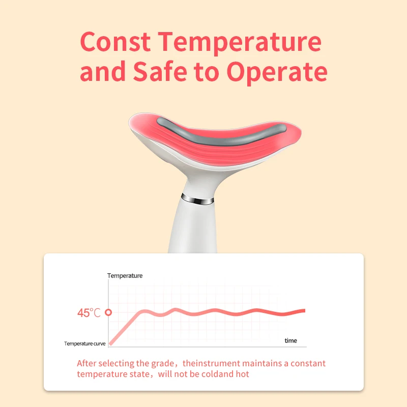 New Design Portable LED Photon Vibration Neck Care Wrinkle Removal Elimination Instrument