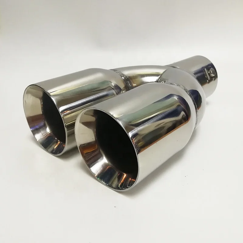 
car muffler tip Dual 2.5 inches Inlet Round Flat Exhaust tail Pipe Tips-YFX-0128 