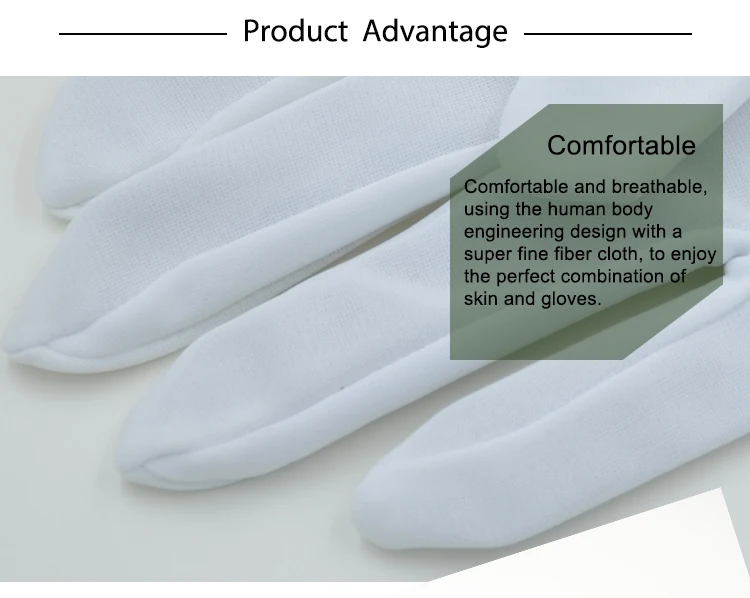 Soft Gloves White Coin Jewelry Silver Inspection 100% Cotton Lisle Gloves Formal Fashion Dress Casual Style - Premium Weight