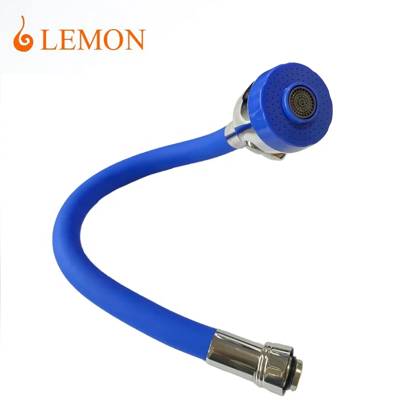New Design Hot Cold mixer Tap Silicone Flexible Spout stainless steel Hose Kitchen Faucet with chromed ABS plastic shower head