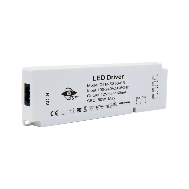 138*55*18mm 100-240Vac IP20 Constant Voltage 12V 24V 4.16A/2.08A 50w led driver with 6 pcs 2510 DuPont terminal