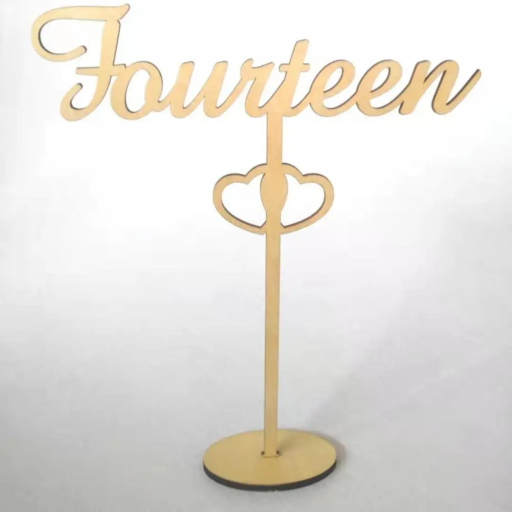 Big Wood Wedding Party Table Numbers (NO. 1-20), Easy to Assemble, with Sturdy Holder Base