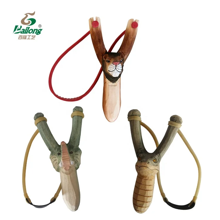 Direct factory CE standard zoo animal hand carved wooden sling shot