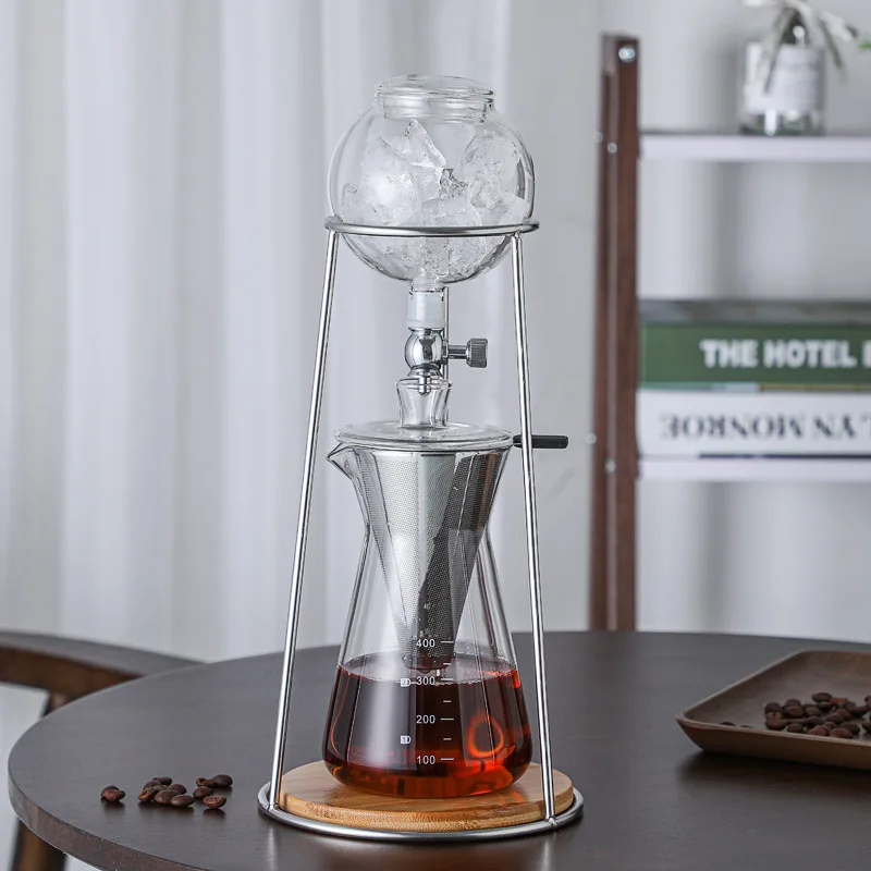 Stainless Steel and Borosilicate Glass Cold Brew Coffee Maker Set Ice-Cold Dripper for Perfect Coffee