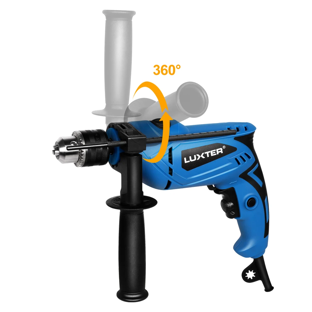 LUXTER Industrial Impact Drill Kit  750W Power Wood Steel Diamond Drill Machine 13mm Electric Hammer Drill Combo Kit