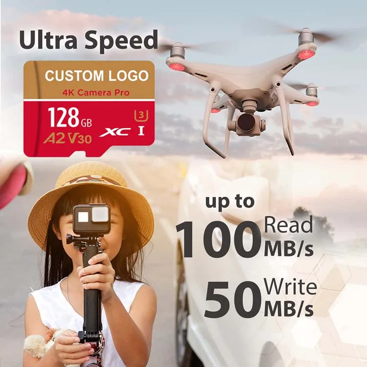 Original Scan Disk Custom Logo OEM Class 10 A2 Micro Memorias 2gb 4gb 8gb 16gb 32gb 64gb 128gb 256gb 512gb Memory Card