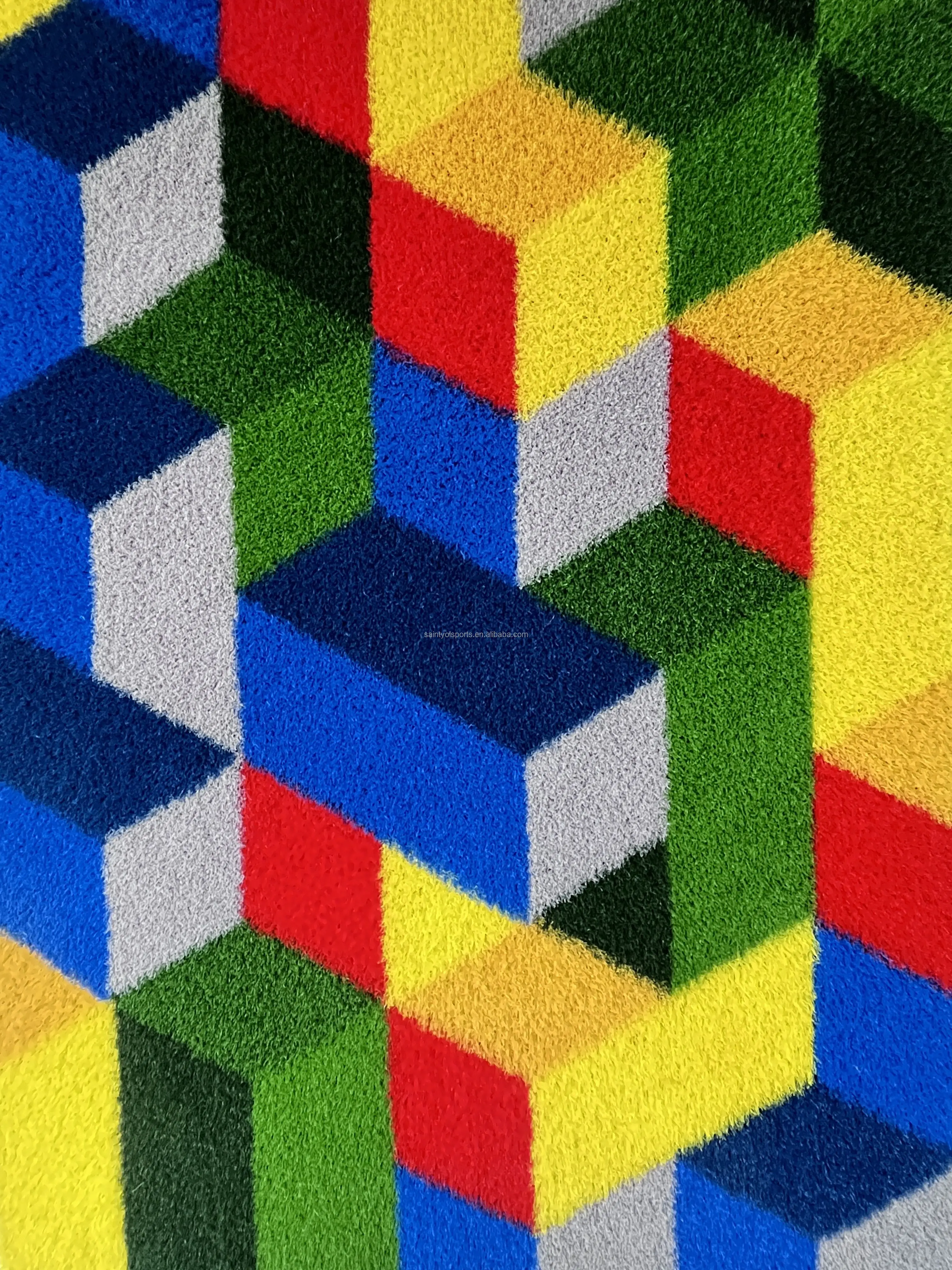 Customized Pattern Artificial Grass Carpet Logo Mat Synthetic Turf Portable Flooring Styles 3D Design Grass