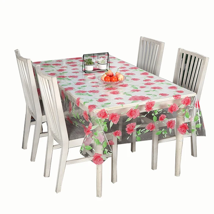 Защитная скатерть для деревянного стола, водонепроницаемая прозрачная скатерть из ПВХ с принтом