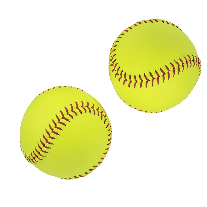 Factory Price  High Quality Outdoor Sports Official Yellow Leather Baseball Custom Logo 12 inch Training Softball