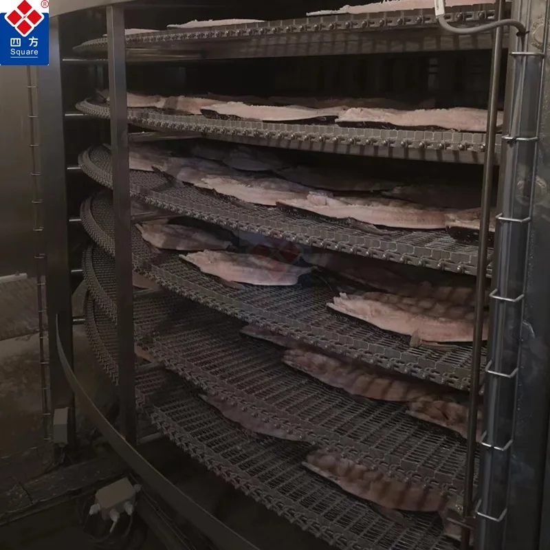 SQUARE quick freezing machine energy-efficient double spiral freezer sale