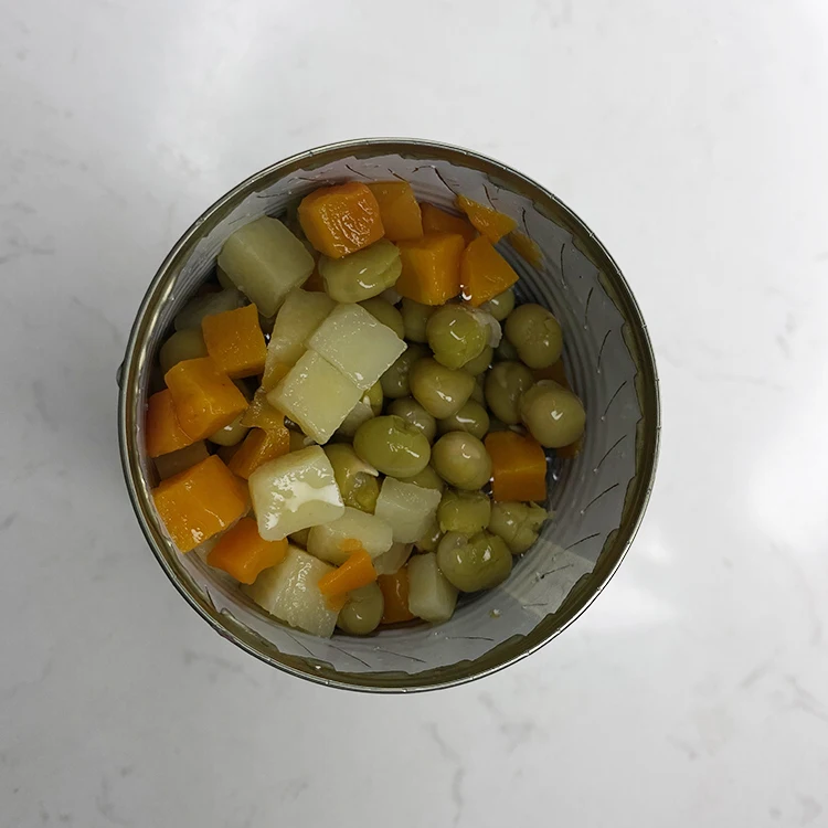 Cheap 400g*24 tin healthy canned potatoes, carrots, mung beans mixed vegetable food