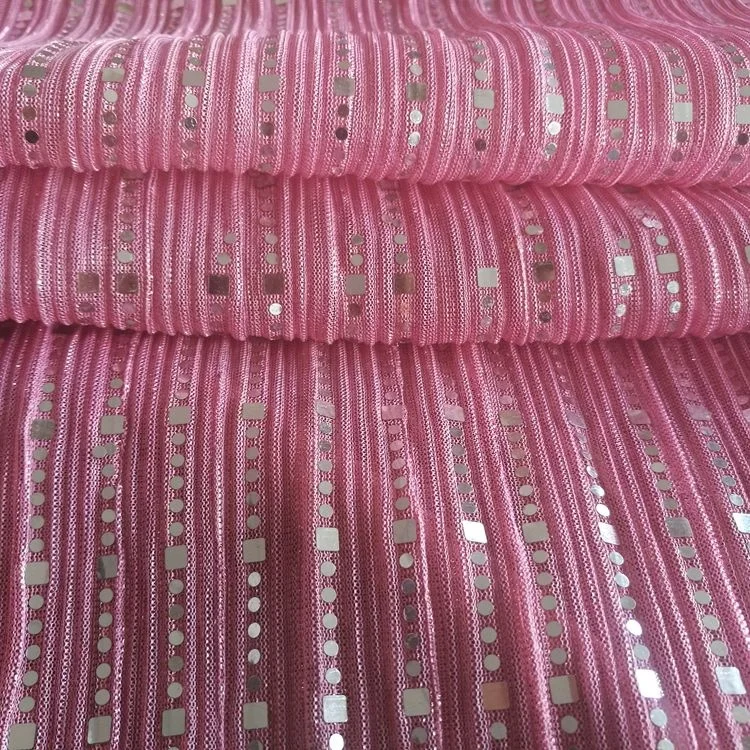 Lurex Metallic Pleated Fabric Pleating Sequin Two Tone Mesh Lame Moonlight with