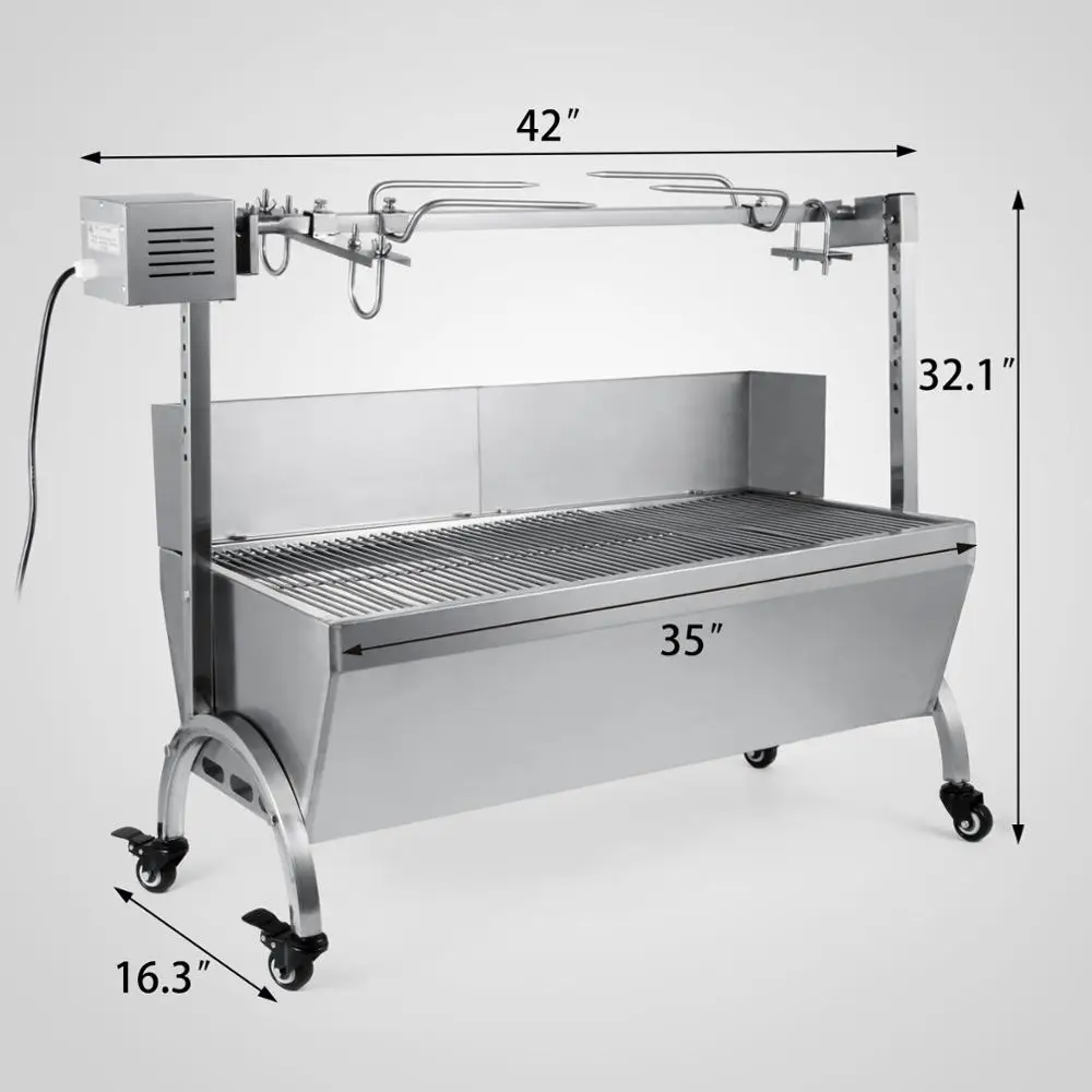 Stainless steel pork commercial charcoal Rotisserie grill spit roaster rotisserie for Heavy Duty