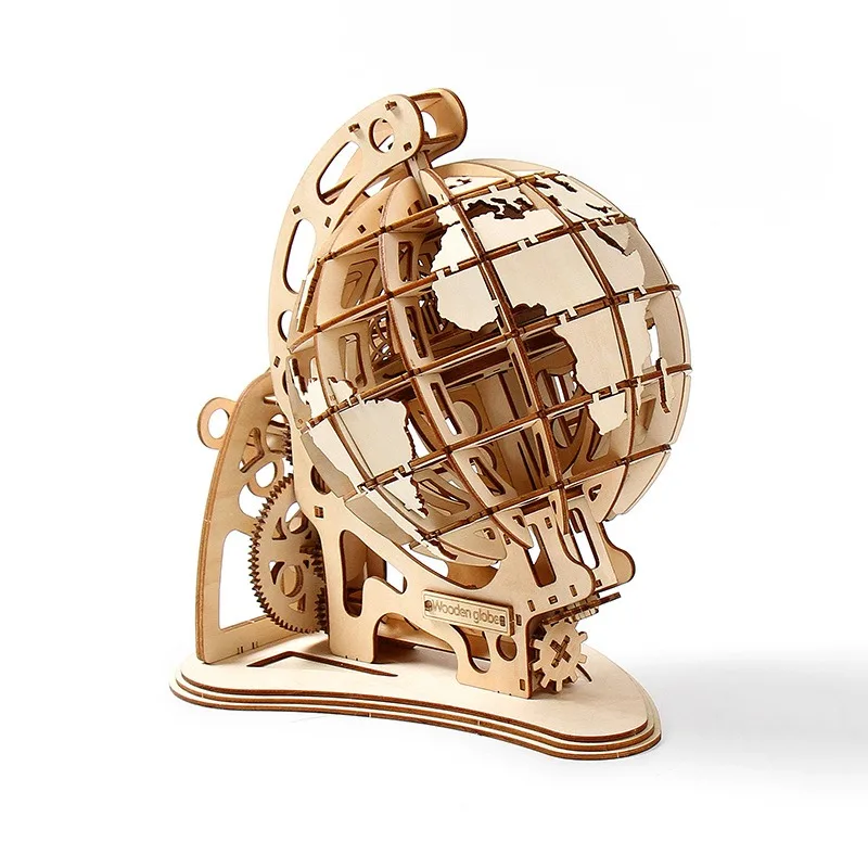Stock Lot Wooden Assembled Model 3d Puzzle Handmade Toys Wooden Globe High-Grade Ornaments And Collectibles
