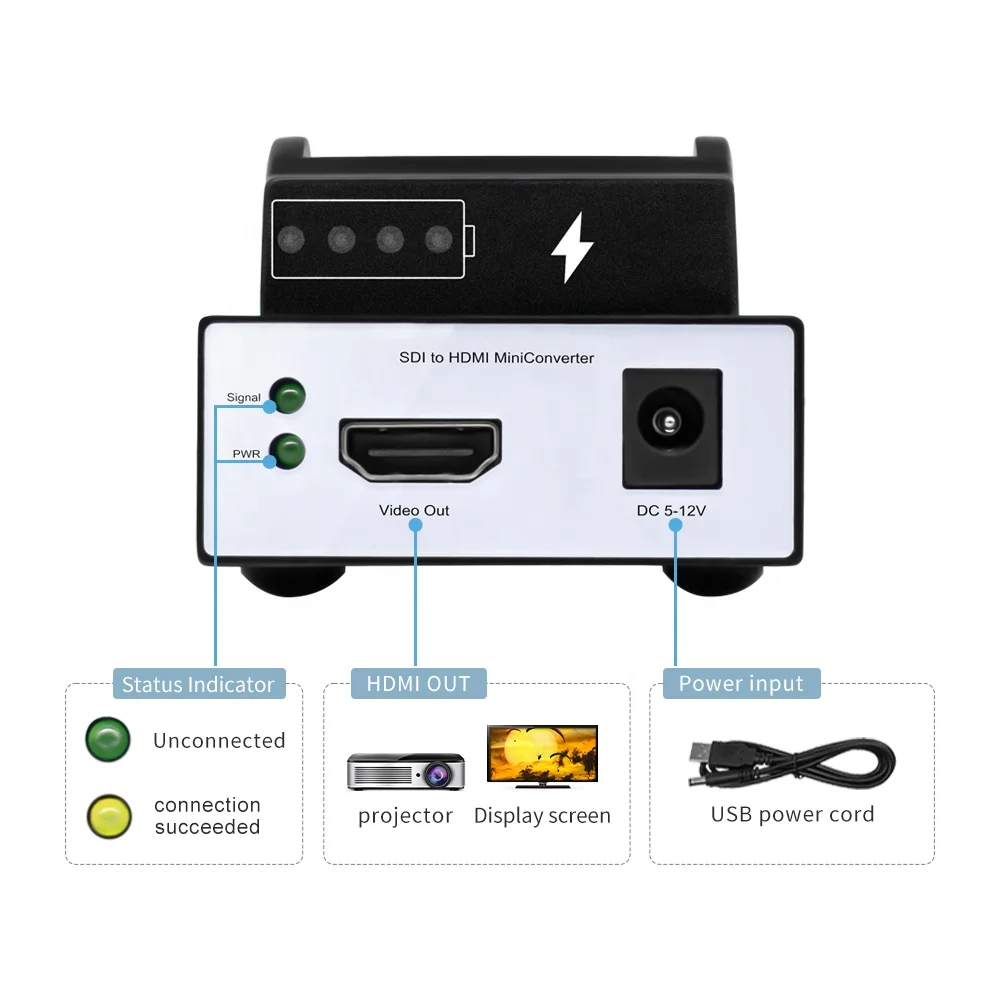 Разъем для аккумулятора UNISHEEN UCT100B 1080p60 80 м, удлинитель FHD 3G SDI в HDMI HD, преобразователь видеозахвата, коробка для карт