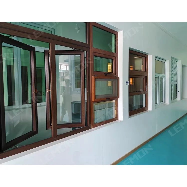 China Window Manufacturers Tempered Double Glass Sound Proof Pvc Upvc Casement Crank Open Windows