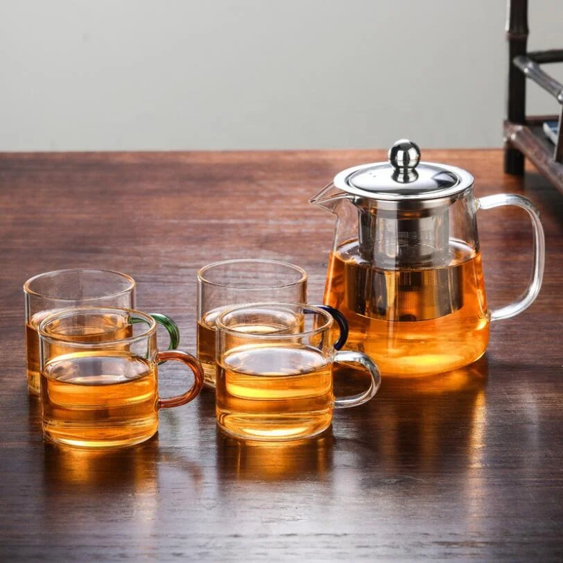 Chinese Wholesale Cheap New Design Antique High Quality Borosilicate Pyres Large Clear Glass Tea Pot With Infuser