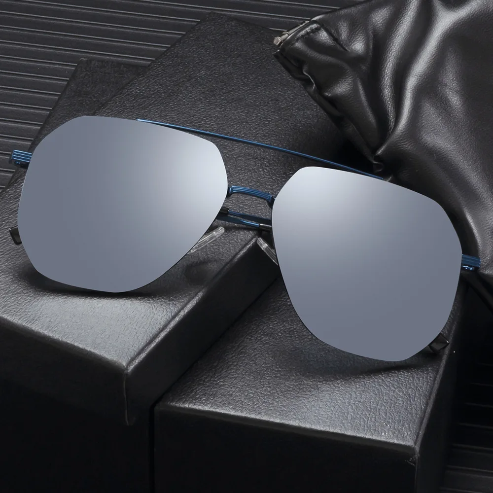 8068 Nylon Oversized Mirror Sunglasses Men UV400 Hot Trending Polarized Sunglasses For Women