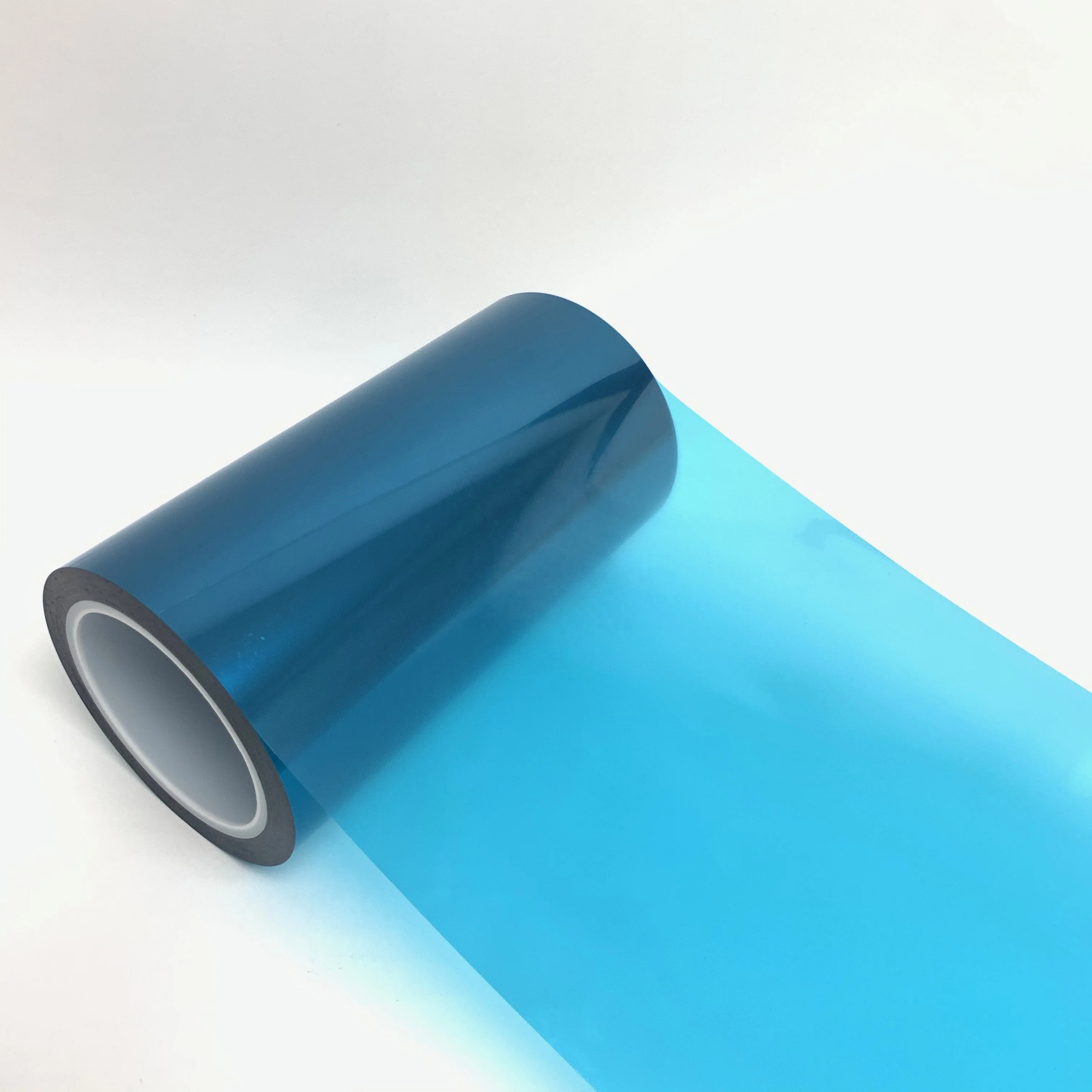 Blue customizable Silicone Quality Control 55um pet film plastic rolls pet diffusion film plastic film packaging materials