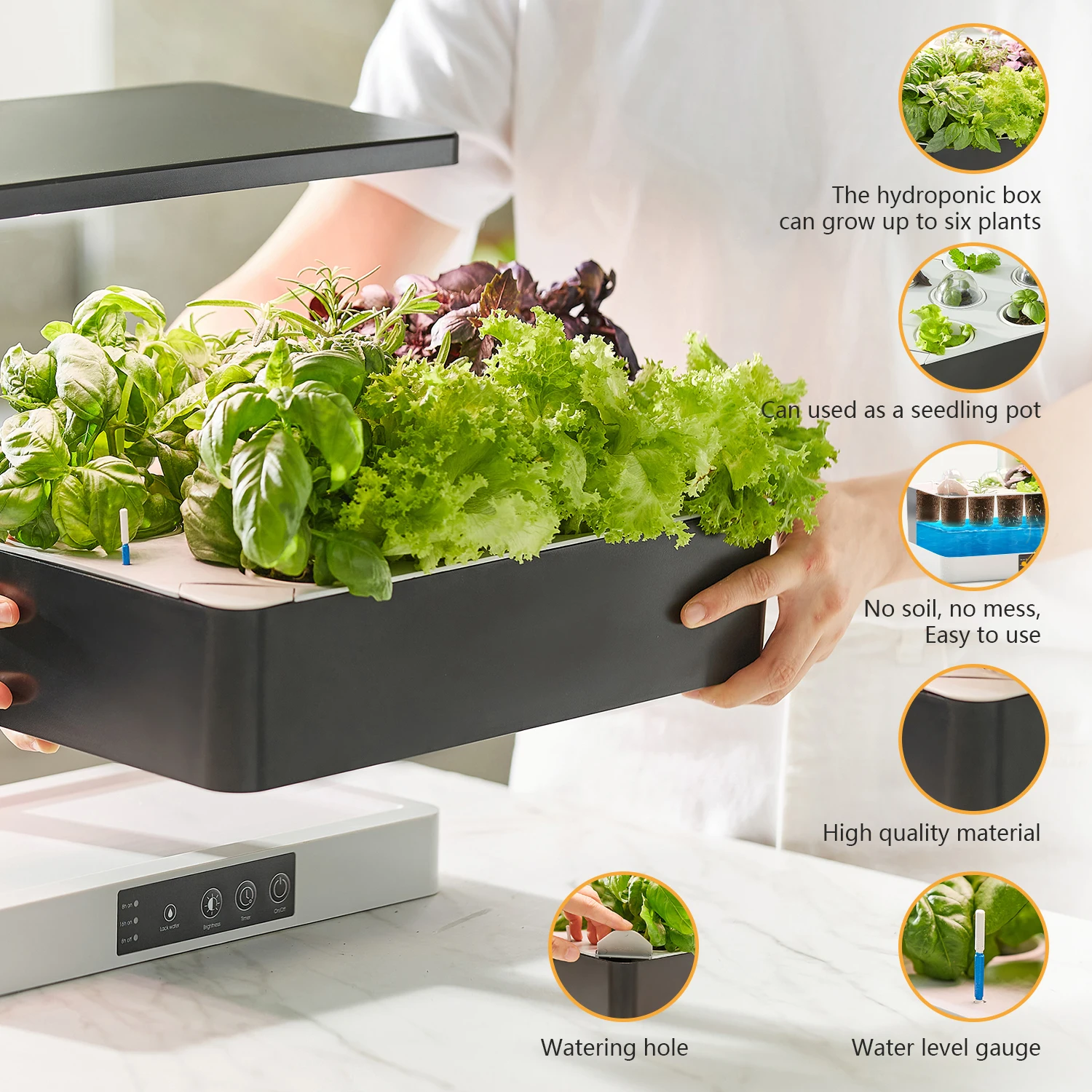 Hydroponic growing box for herbs lettuce vegetables mini smart garden planter intelligent plant pot smart garden tools