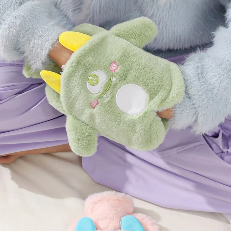 Cute Pvc Stress Pain Relief Therapy Bag With Knitted Soft Cozy Cover Winter Warm Hand Warmer Hot Water Bottle