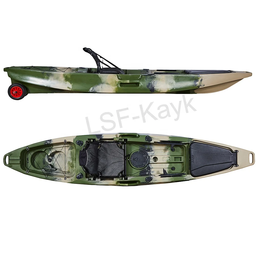 LSF 12 ft kayak dace pro angler fishing paddle kayak  with wheels