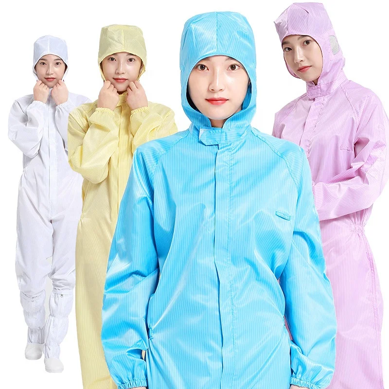 Leenol оптовая продажа комбинированный комбинезон для чистой комнаты Антистатическая одежда Esd