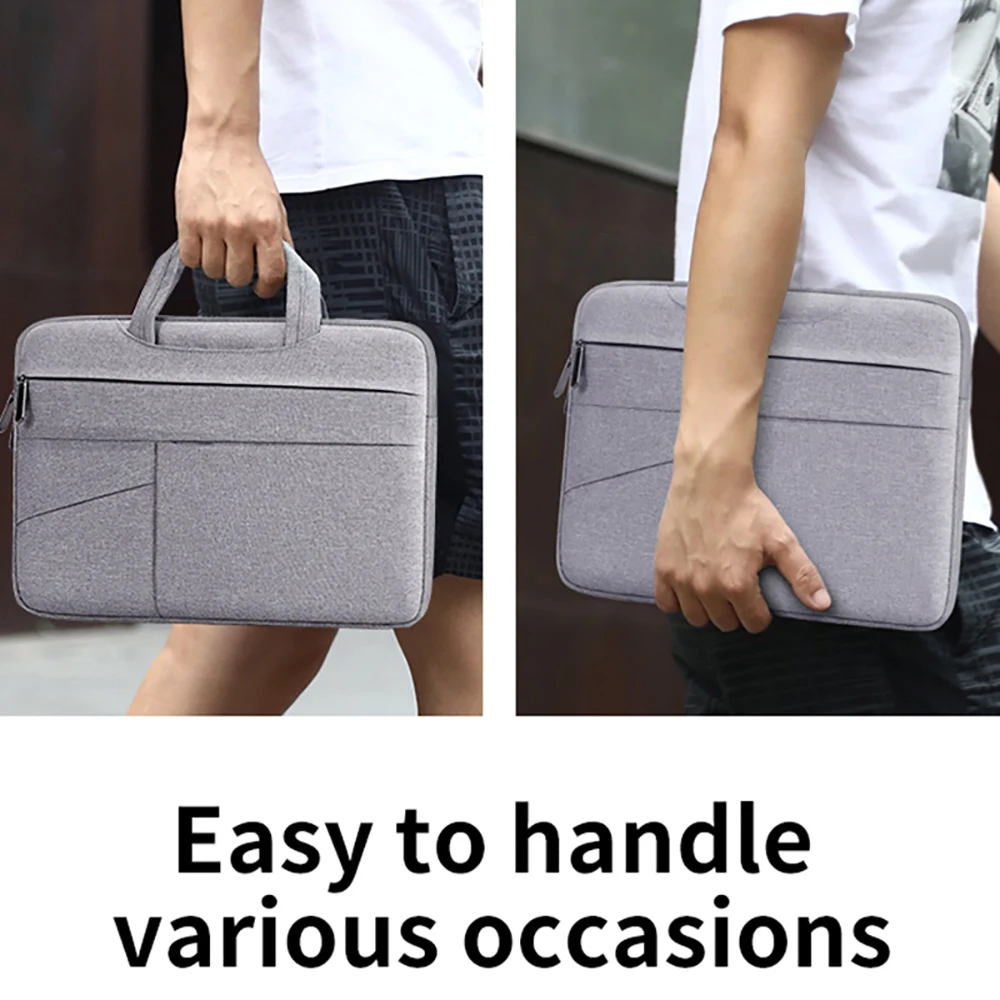 BUBM 13 14 15 inch Multiple Front Pouch Laptop Sleeve Bag Thicken Large Capacity Portable Laptop Case With Handle