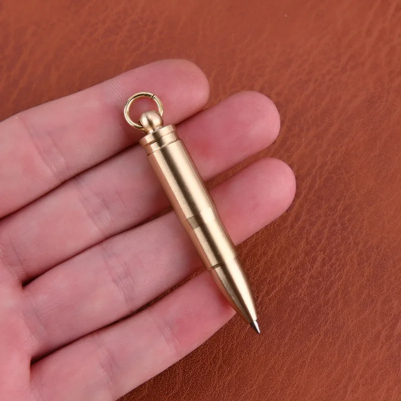 New fashion custom gift keychain mini pen brass pen for men