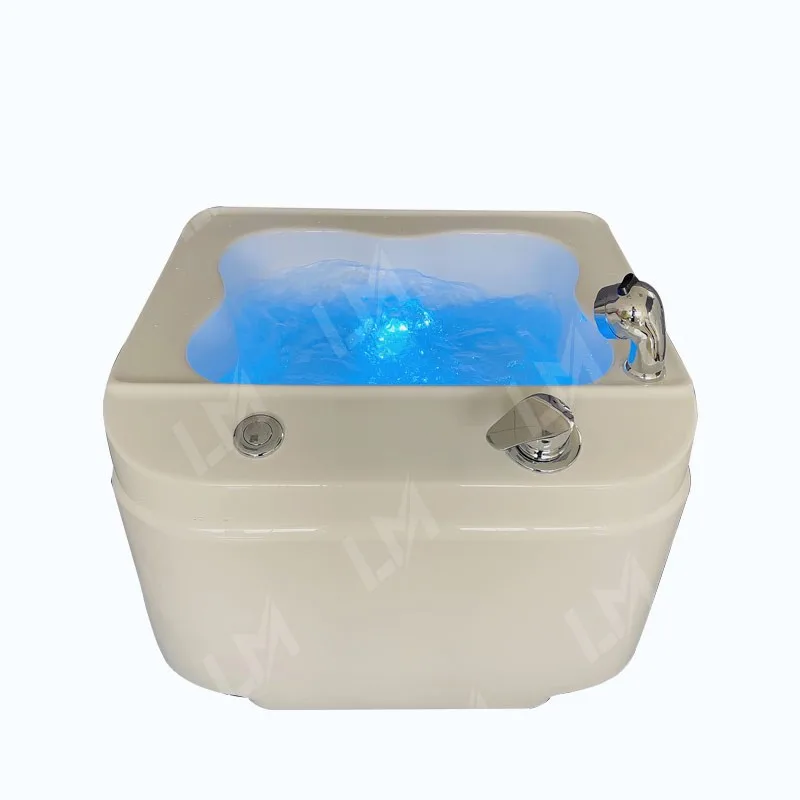 2025 Portable Indoor Acrylic Pedicure Basin with Massage Nozzles Detox Healthy Massage Foot Bath Salon Foot Therapy Bowl
