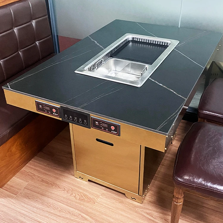 AOBL induction cooker high-power smokeless hot pot barbecue integrated table