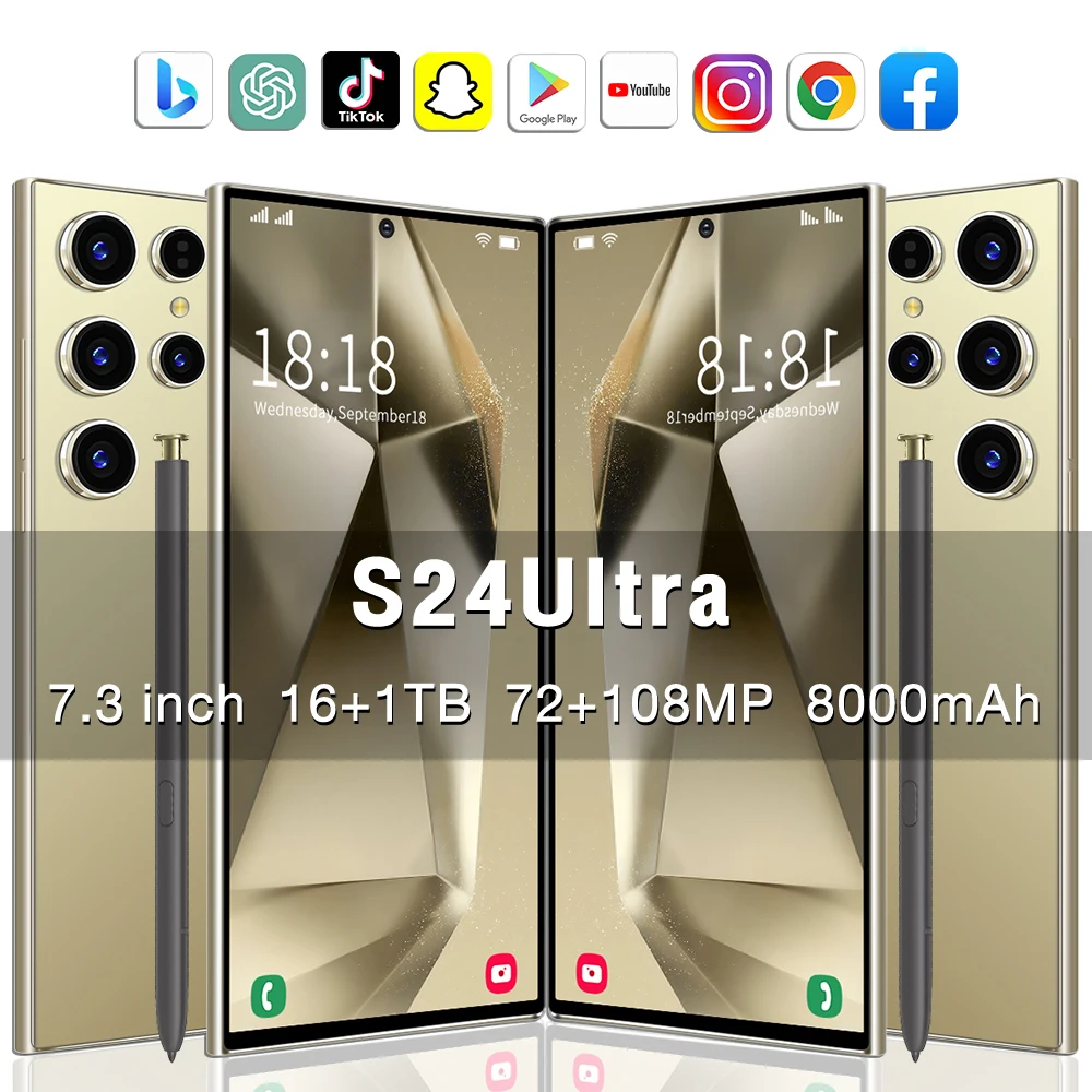 2024 оригинальный смартфон S24 Ultra 5g 7 3 дюймов Android 14 мобильный телефон 16 ГБ + 1 ТБ глобальная версия сотовый