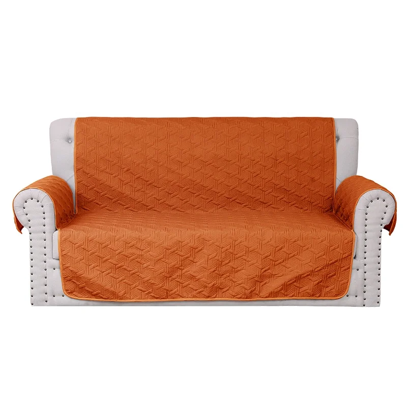 Perfect Fit Sofa Seat Mat Cover Elastic Solid Color Pets Kids Furniture Protector Washable