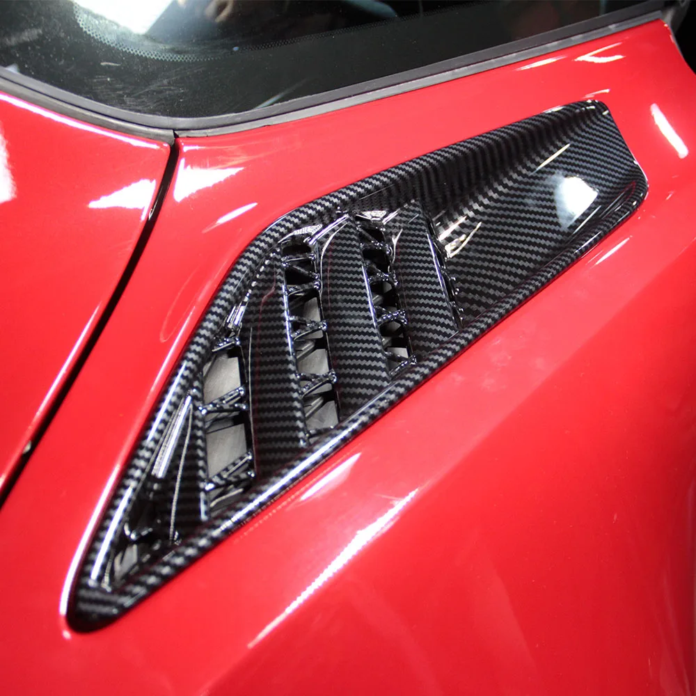 Carbon Fiber Look Cover Trims Rear Side Body Vent for 2014-2018 Corvette C7 car accessories