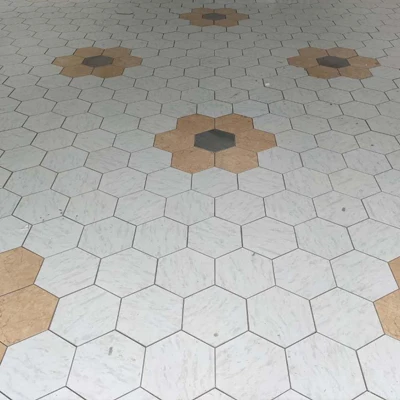 Protex hot sales special size stone grain LVT hexagon vinyl flooring glue down/Dry back