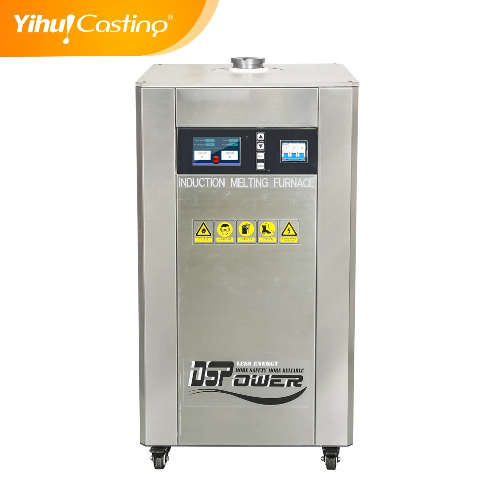 8kg Yihui Brand DSP Digital Gold Melting Machine and 3HP Water Cooling Machines,Graphite and Ceramic 5 sets