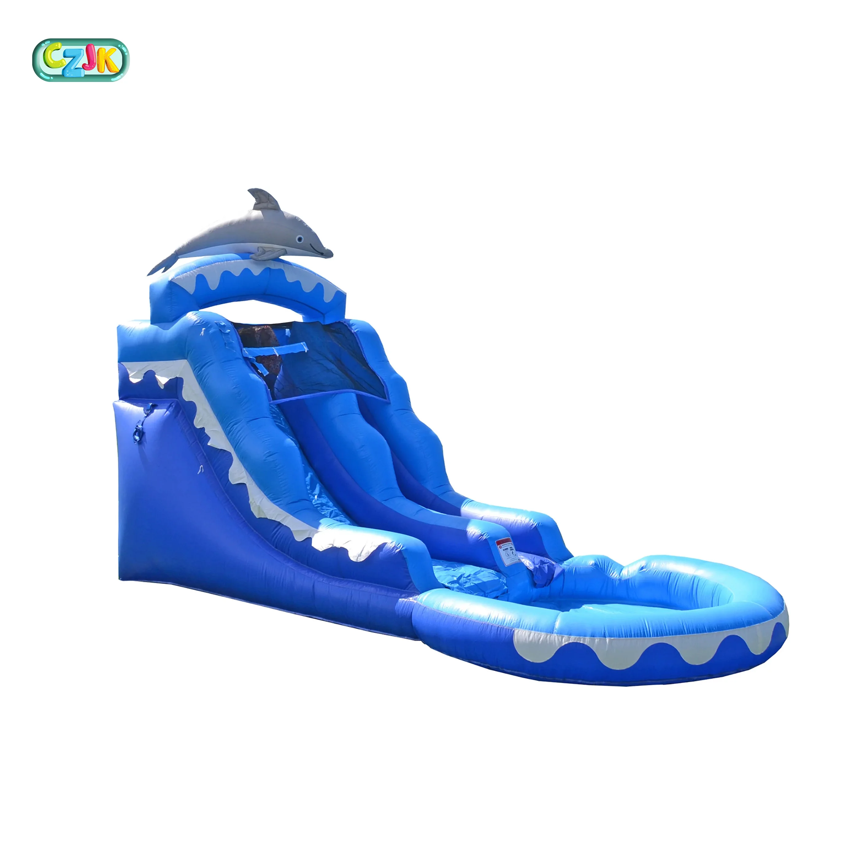 20ft doctor playground inflatable dolphin double water slide for sale