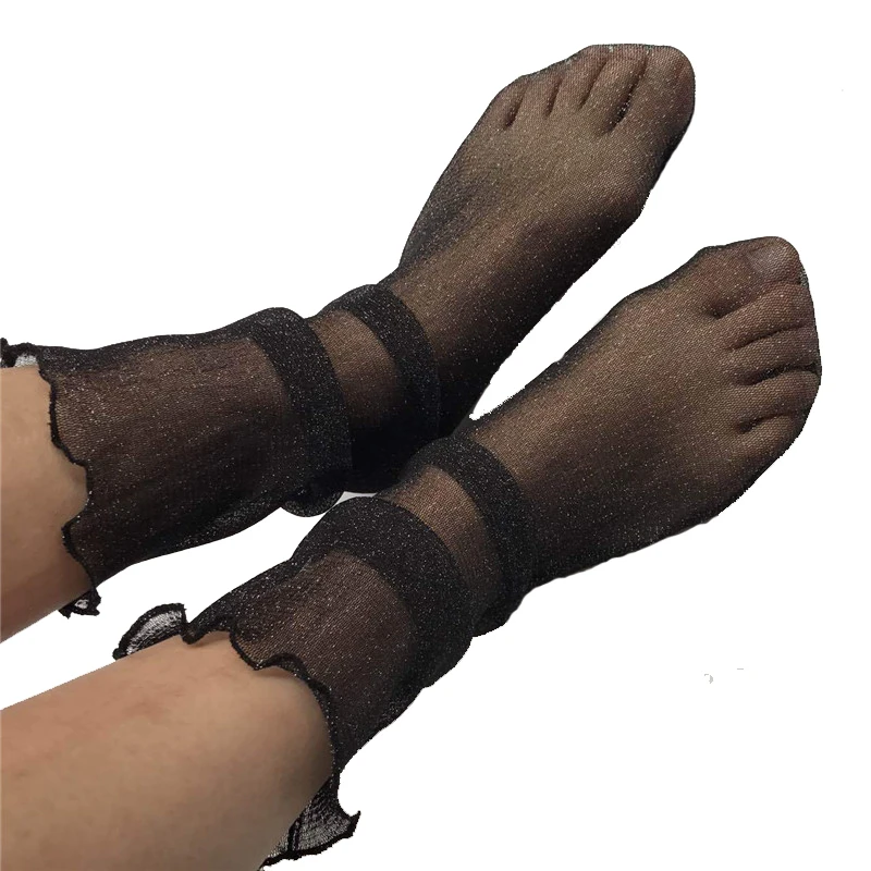 Factory Supply Super Quality women tulle glitter lace socks