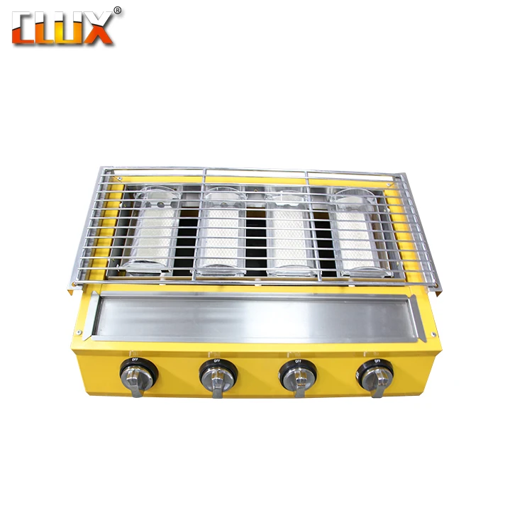 
4 burners table top portable mini gas grill infrared ceramic plate burner bbq grills 