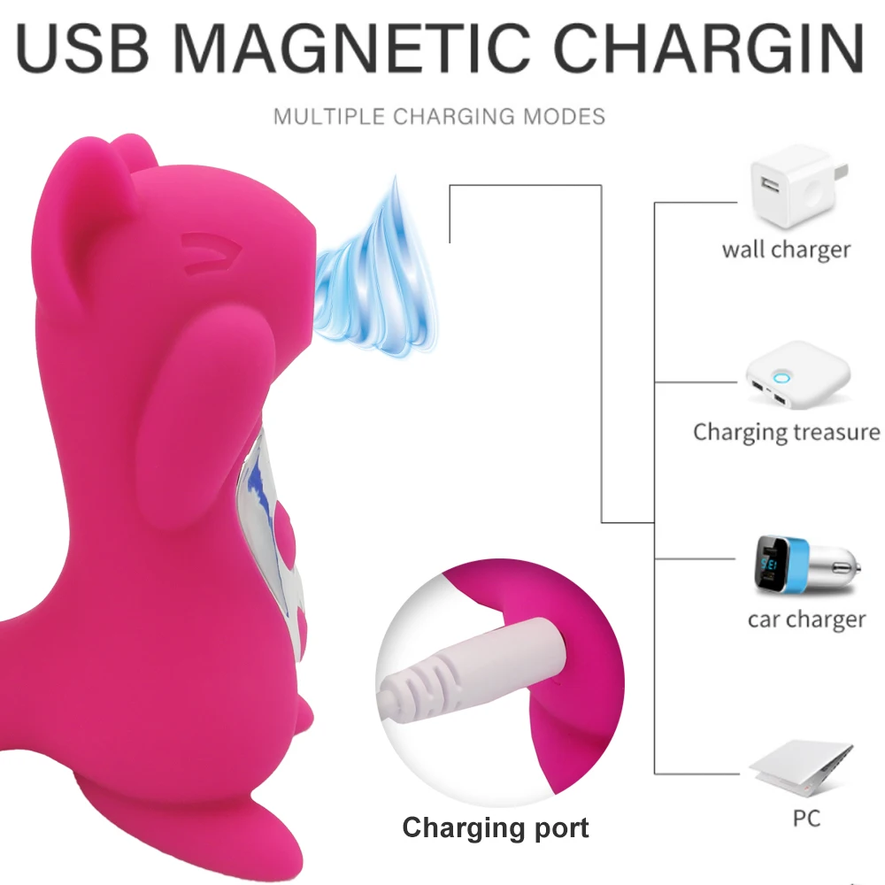 
In Stock Amazon Hot Sale Shapped Clit Sucking Squirrel Sex Toy Vibrator For Women Adult Silicone Clitoris Stimulator 