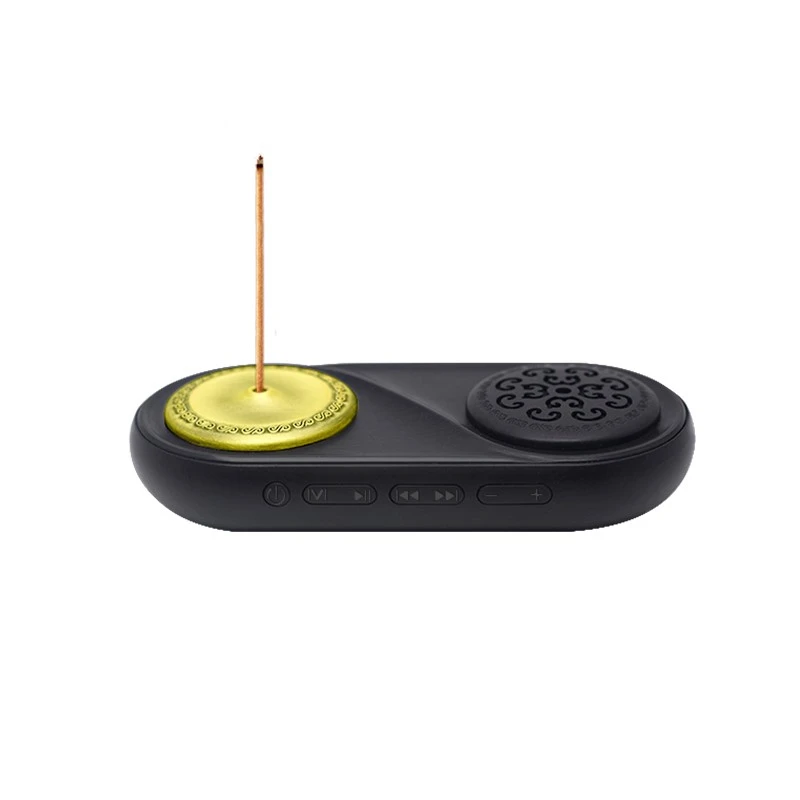 Best Selling DC5V Input Rechargeable Music Playing Incense Stick Holder made of ABS and Copper Alloy, Japanese Incense Burner
