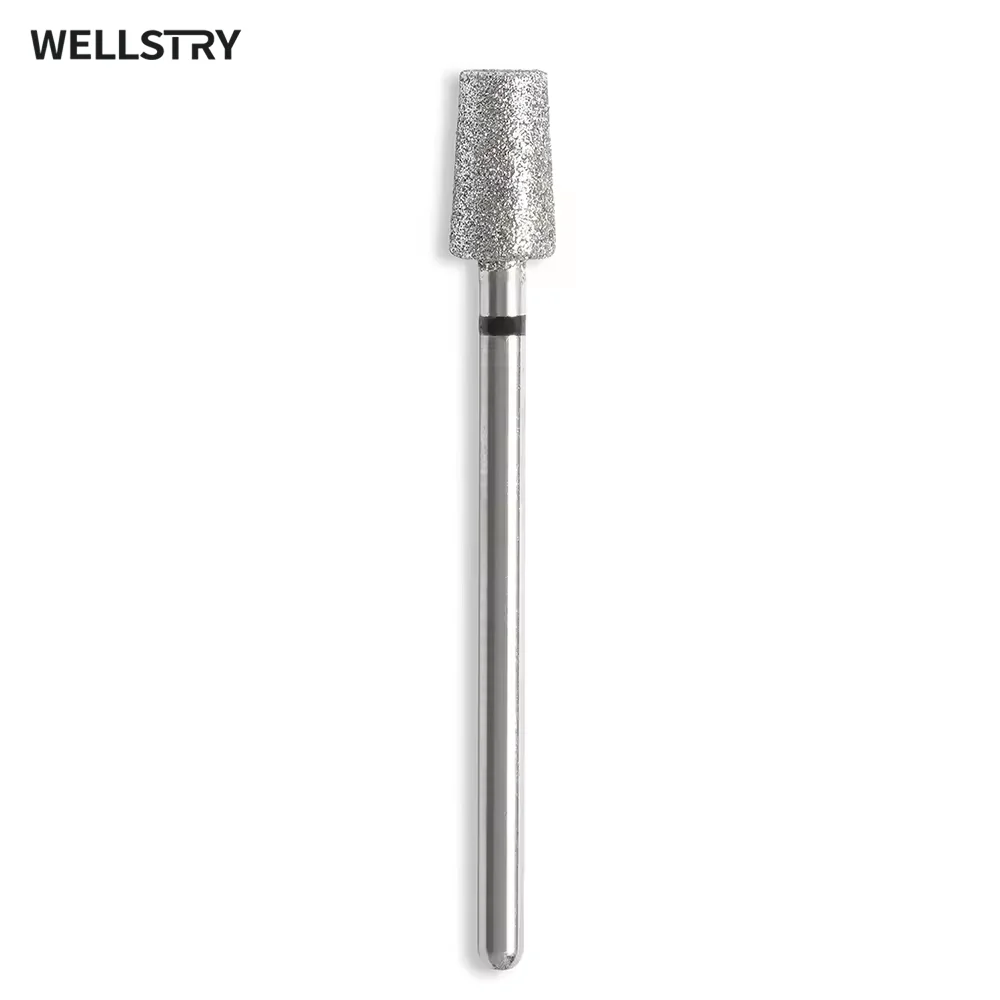 WELLSTRY Cuticle Cleaner Burr Tool Large Tapered Barrel Diamond Nail File Drill Bit for Electric Drill Machine