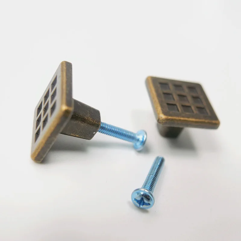 Vintage Antique Hollow Out Birdcage Handles Metal  Brass Cabinet Door Knob With Brushed Surface Treatment Handle