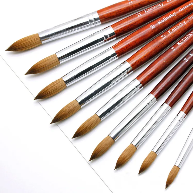 2022 Best Selling 10pcs Kolinsky Acrylic Nail Brush Set Nail Brushes for Acrylic Application