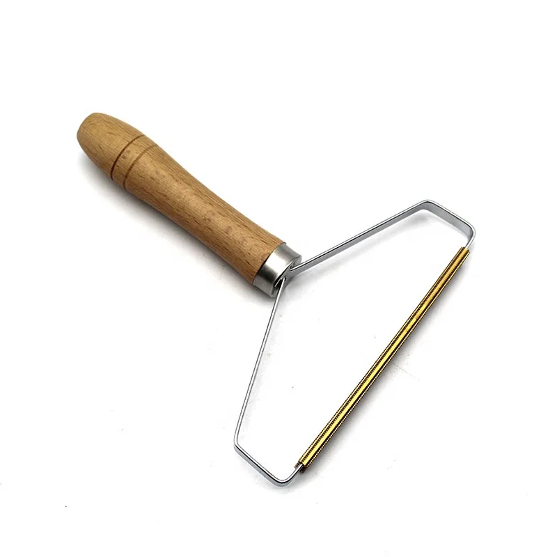 New design portable natural beech wood stainless steel copper head lint remover clothing
