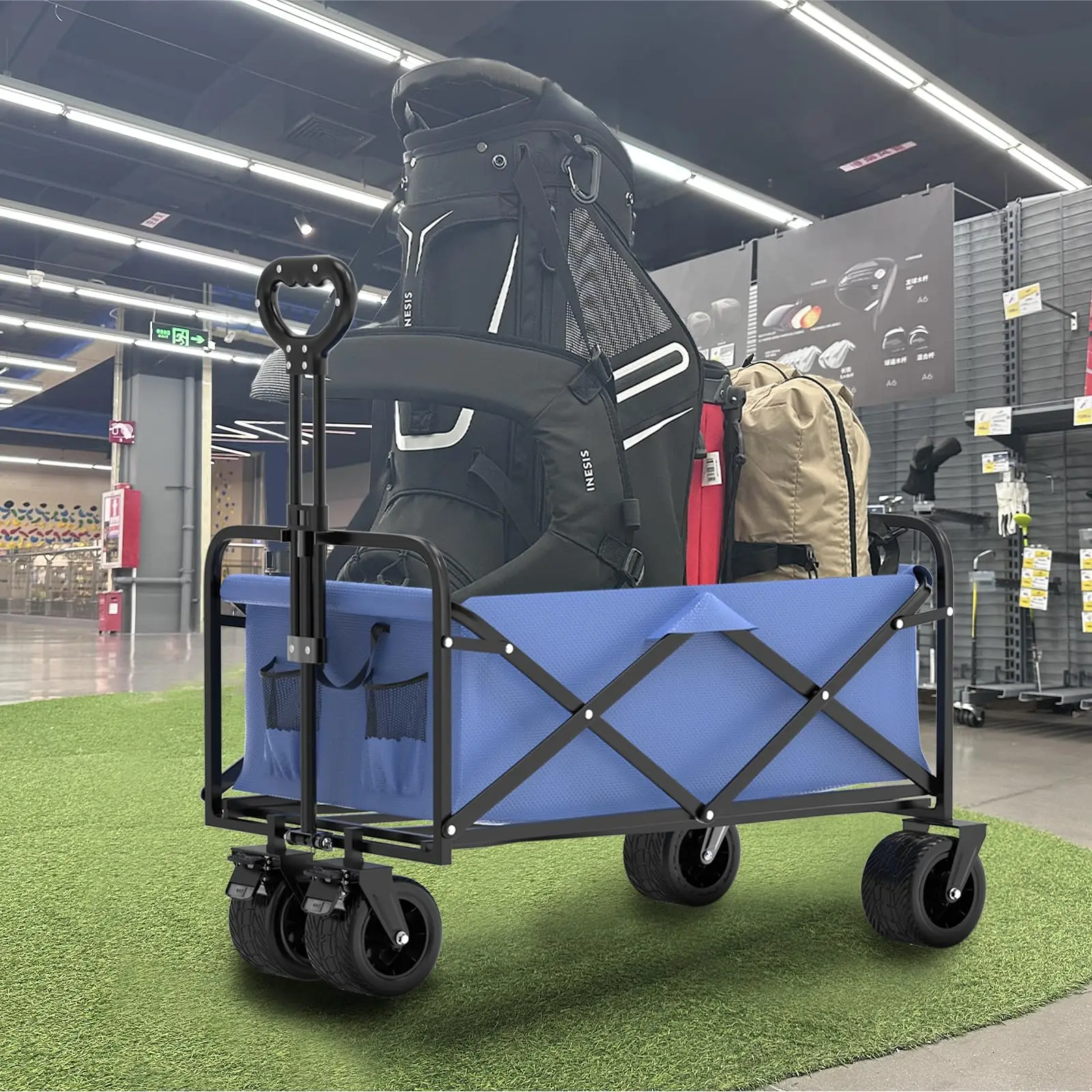 Heavy Duty Outdoor Collapsible Portable Big Capacity Folding Camping Transport Beach Trolley Luggage Wagon Cart With Wheel