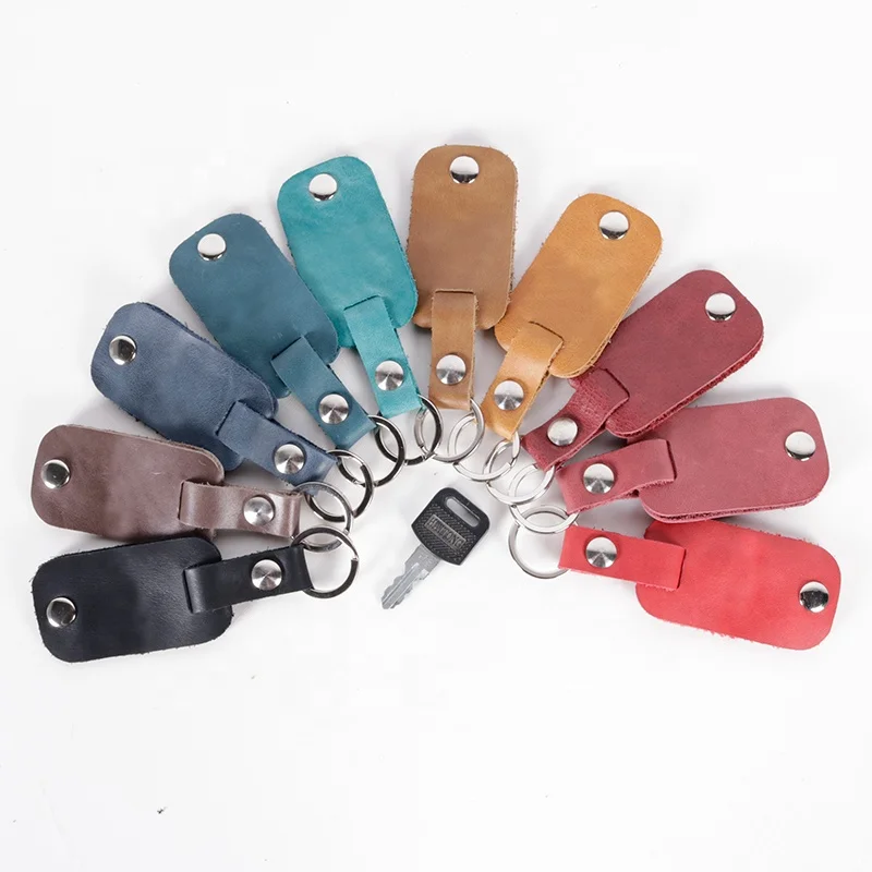 CHANGRONG Custom homemade Personalized diy Engraved Men women Leather Keychain with Key Ring