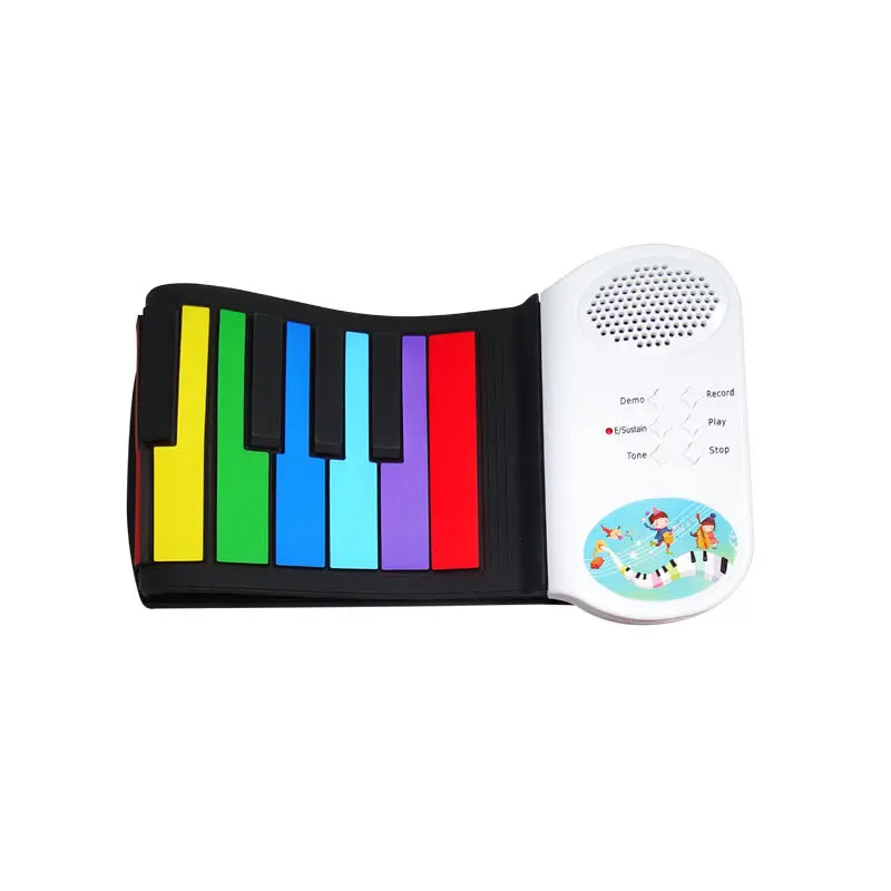 49 keys kids piano electronic keyboard high quality hand roll silicon rainbow children organ piano electronic organ keyboard
